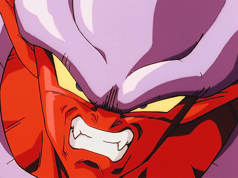 janemba janenba forme-finale dragon-ball-z oav fusions 1995 dbz demon mal-incarne antagoniste epeiste peau-rouge yeux-jaunes cornes