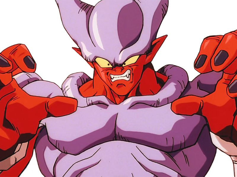 janemba janenba forme-finale dragon-ball-z oav fusions 1995 dbz demon mal-incarne antagoniste epeiste peau-rouge yeux-jaunes cornes