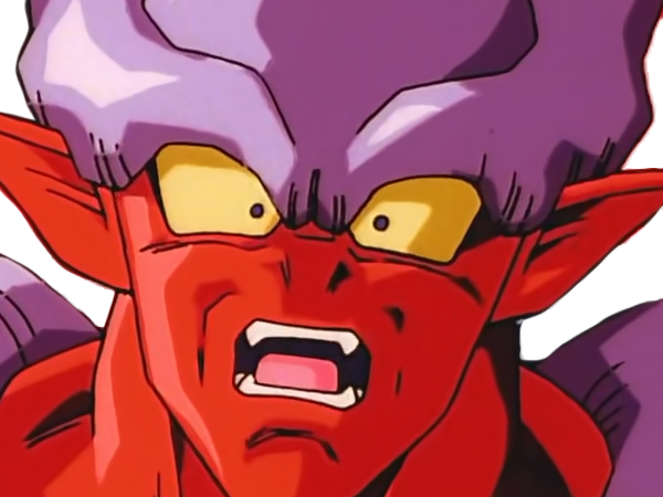 janemba janenba forme-finale dragon-ball-z oav fusions 1995 dbz demon mal-incarne antagoniste epeiste peau-rouge yeux-jaunes cornes