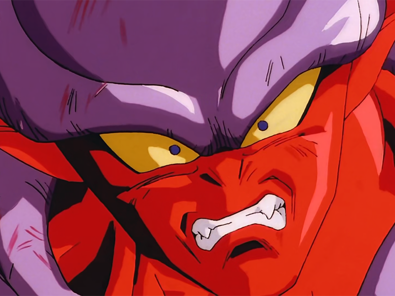 janemba janenba forme-finale dragon-ball-z oav fusions 1995 dbz demon mal-incarne antagoniste epeiste peau-rouge yeux-jaunes cornes