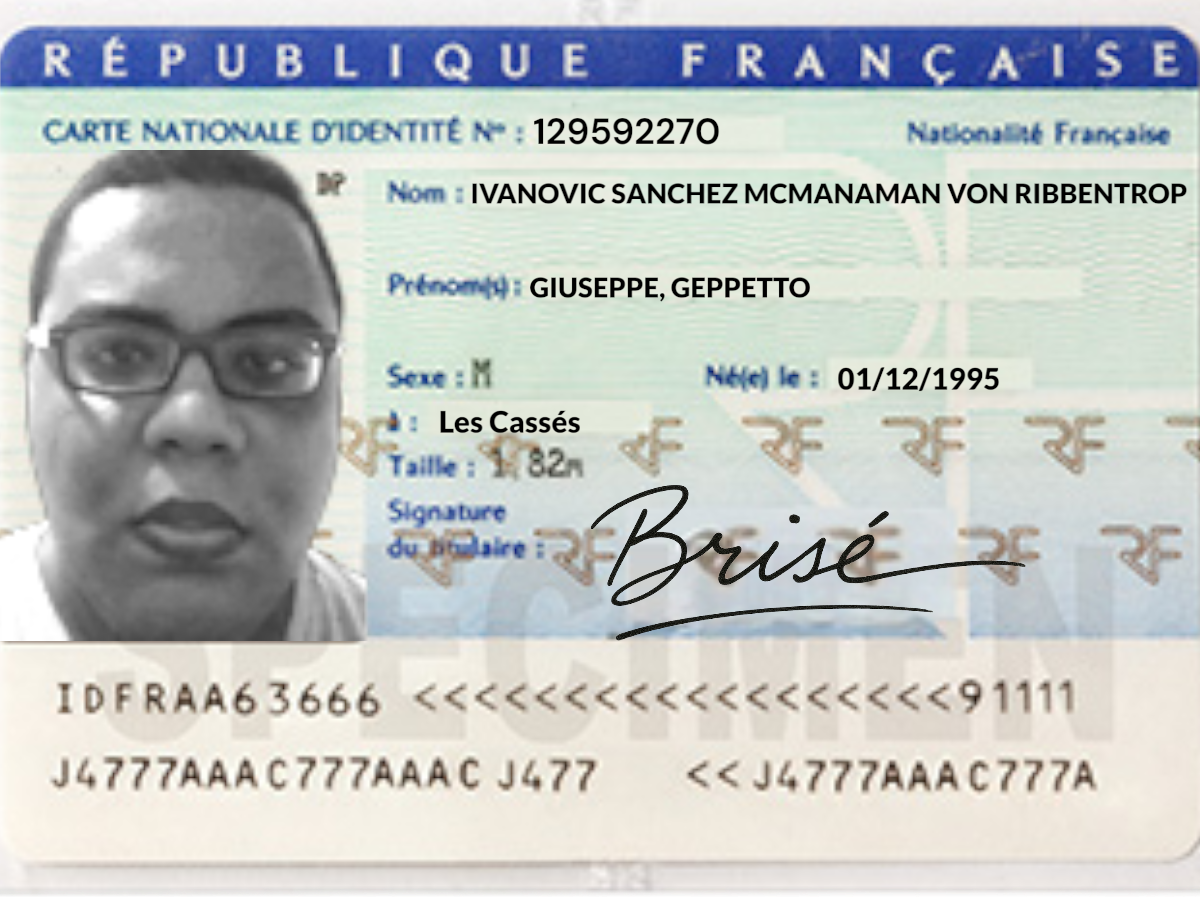 cni carte didentite identite giuseppe geppetto brise