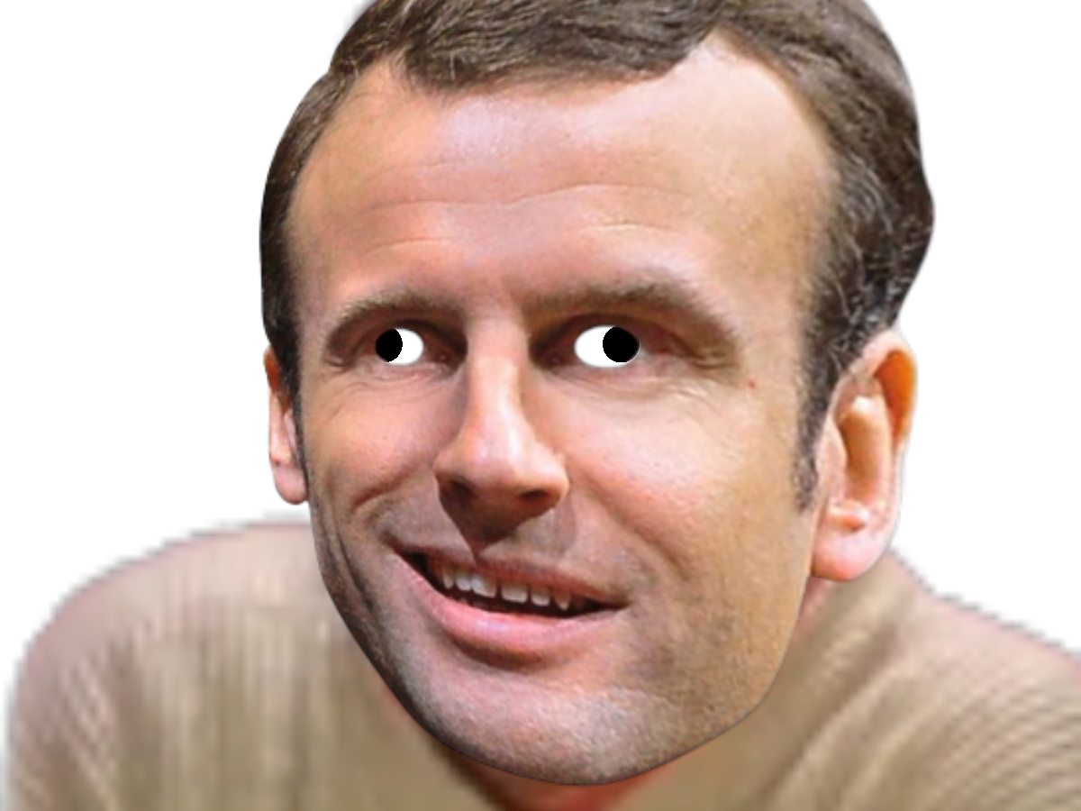 risitas emmanuel macron masque creepy