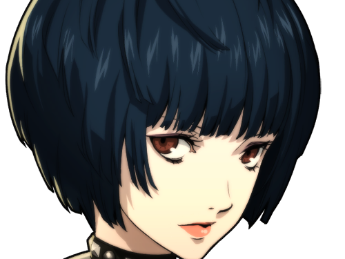tae takemi persona-5 p5 jeu video rpg medecin punk gothique femme cheveux-bleus-fonces yeux-marrons blouse-blanche waifu