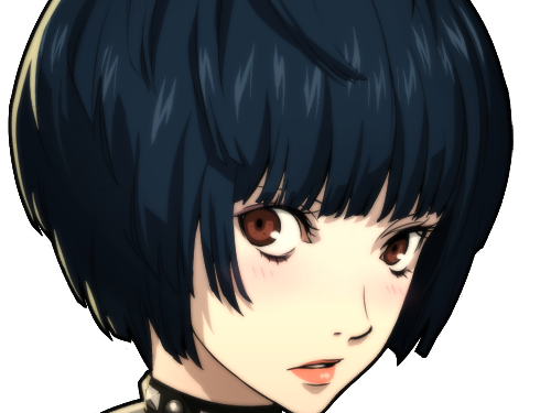 tae takemi persona-5 p5 jeu video rpg medecin punk gothique femme cheveux-bleus-fonces yeux-marrons blouse-blanche waifu