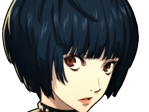 tae takemi persona-5 p5 jeu video rpg medecin punk gothique femme cheveux-bleus-fonces yeux-marrons blouse-blanche waifu