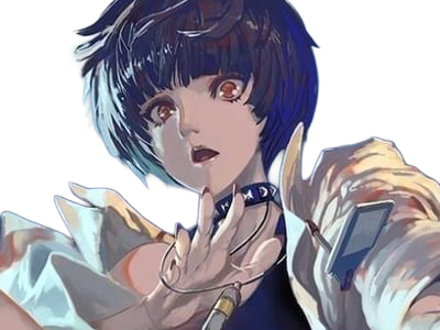tae takemi persona-5 p5 jeu video rpg medecin punk gothique femme cheveux-bleus-fonces yeux-marrons blouse-blanche waifu