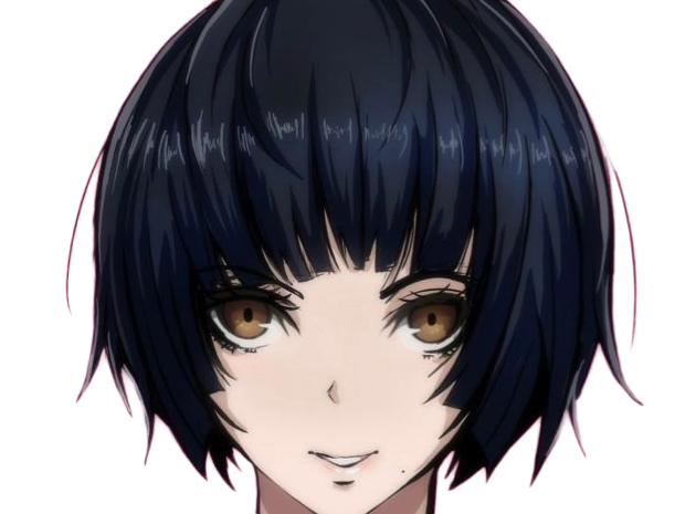 tae takemi persona-5 p5 jeu video rpg medecin punk gothique femme cheveux-bleus-fonces yeux-marrons blouse-blanche waifu