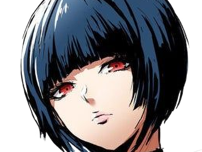 tae takemi persona-5 p5 jeu video rpg medecin punk gothique femme cheveux-bleus-fonces yeux-marrons blouse-blanche waifu