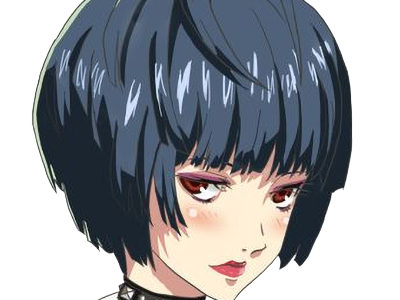 tae takemi persona-5 p5 jeu video rpg medecin punk gothique femme cheveux-bleus-fonces yeux-marrons blouse-blanche waifu