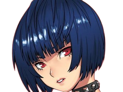 tae takemi persona-5 p5 jeu video rpg medecin punk gothique femme cheveux-bleus-fonces yeux-marrons blouse-blanche waifu