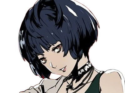 tae takemi persona-5 p5 jeu video rpg medecin punk gothique femme cheveux-bleus-fonces yeux-marrons blouse-blanche waifu
