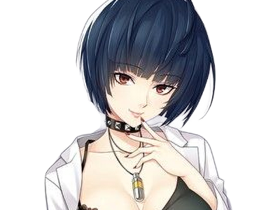 tae takemi persona-5 p5 jeu video rpg medecin punk gothique femme cheveux-bleus-fonces yeux-marrons blouse-blanche waifu