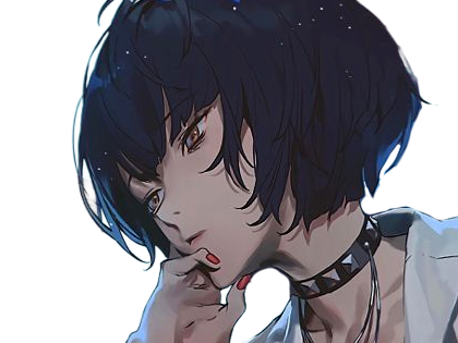 tae takemi persona-5 p5 jeu video rpg medecin punk gothique femme cheveux-bleus-fonces yeux-marrons blouse-blanche waifu