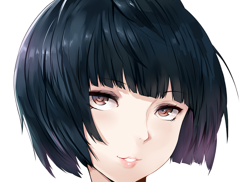 tae takemi persona-5 p5 jeu video rpg medecin punk gothique femme cheveux-bleus-fonces yeux-marrons blouse-blanche waifu