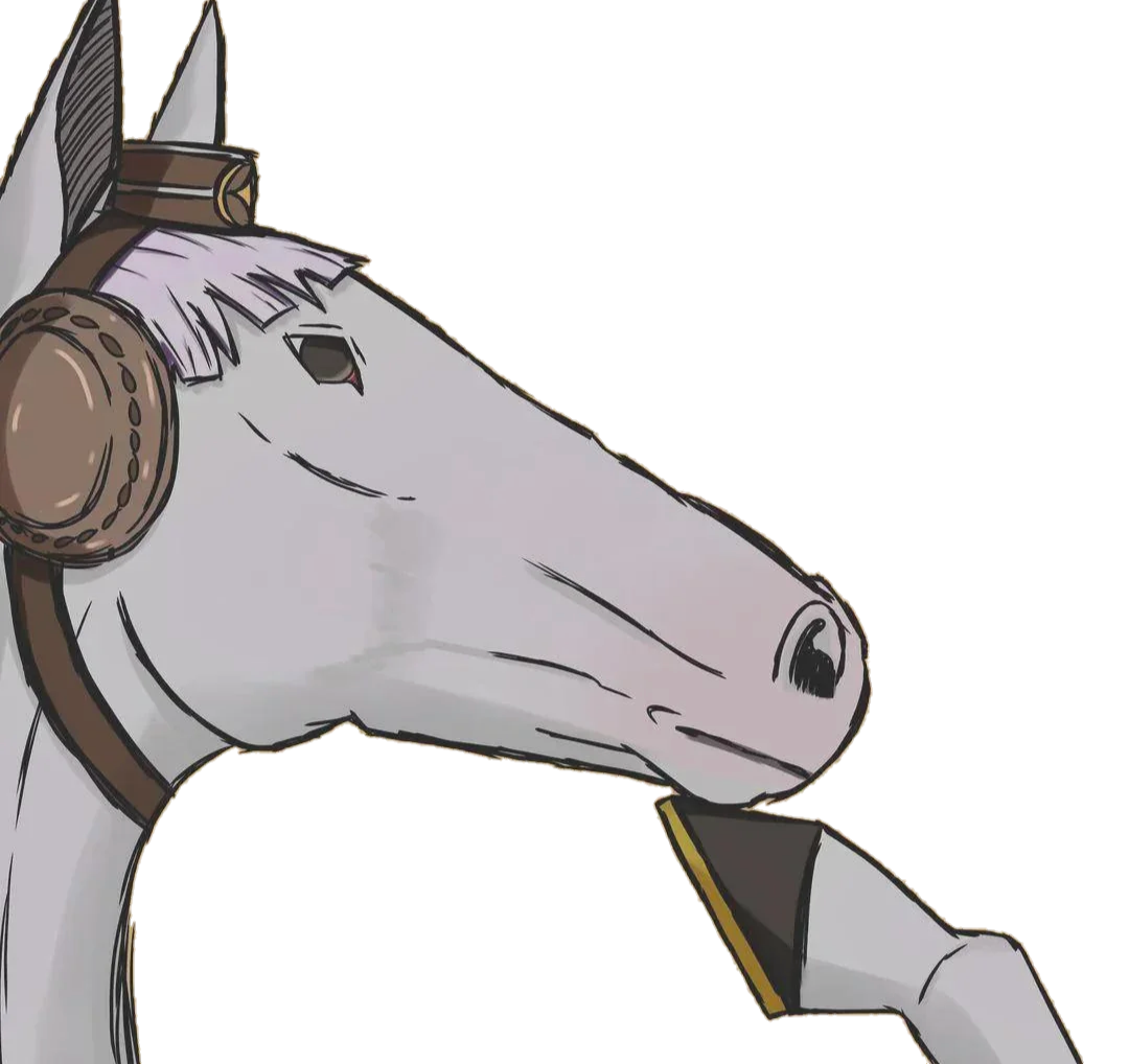 horse cheval blanc reflechir reflechi think uma musume umamusume gold ship hmm