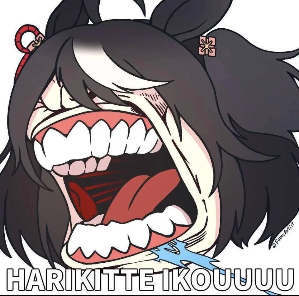 umamusume uma musume kitasan black harikitte ikou rage emoji dents cri