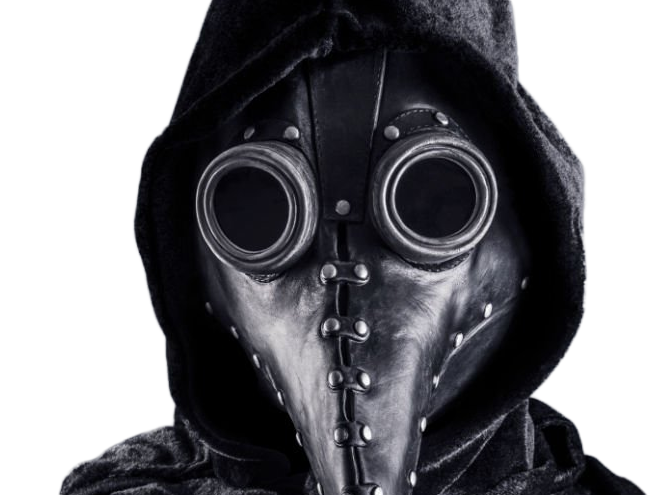 masque capuche noir effrayant sombre personne mysterieuse anonyme satanique culte secte docteur peste