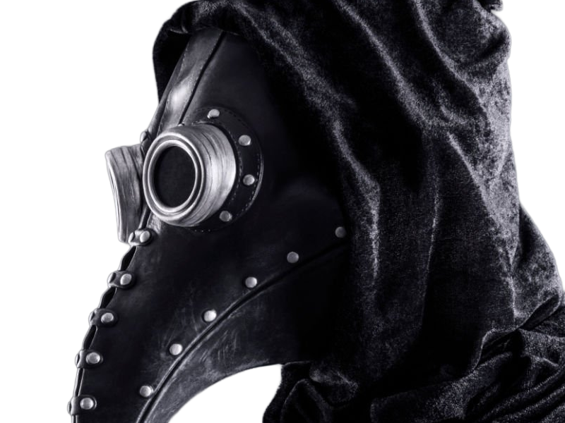 masque capuche noir effrayant sombre personne mysterieuse anonyme satanique culte secte docteur peste