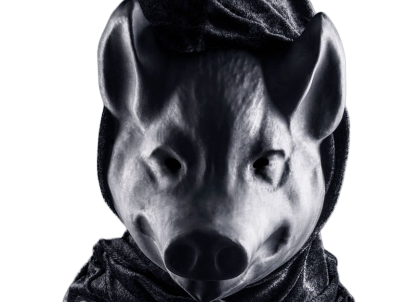 masque capuche noir effrayant sombre personne mysterieuse anonyme satanique culte secte cochon porc