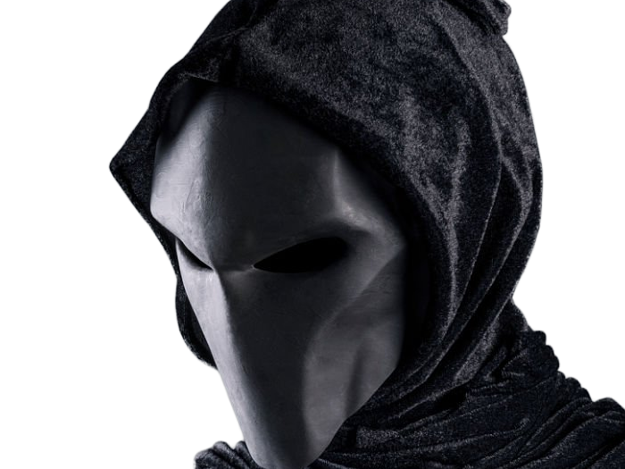 masque capuche noir effrayant sombre personne mysterieuse anonyme satanique culte secte predator