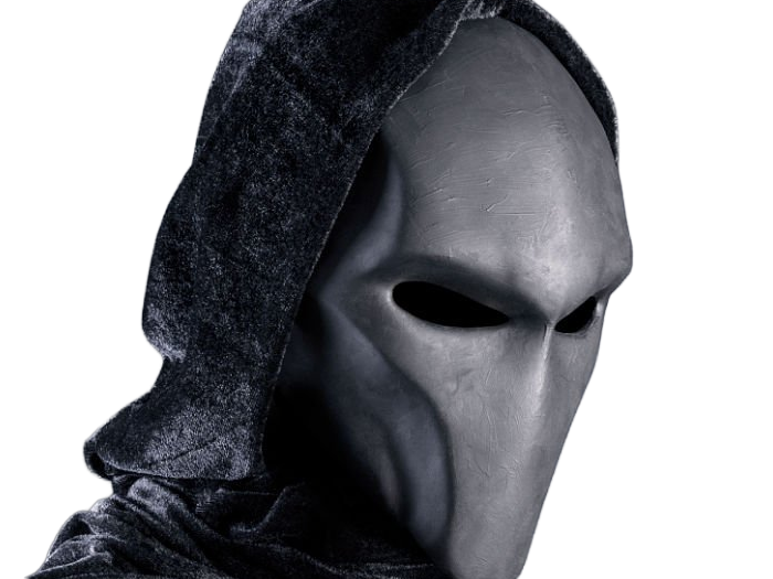 masque capuche noir effrayant sombre personne mysterieuse anonyme satanique culte secte predator