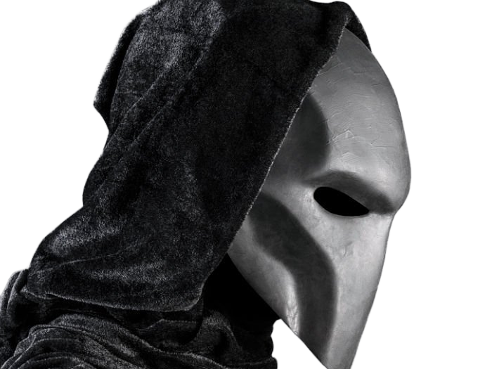 masque capuche noir effrayant sombre personne mysterieuse anonyme satanique culte secte predator