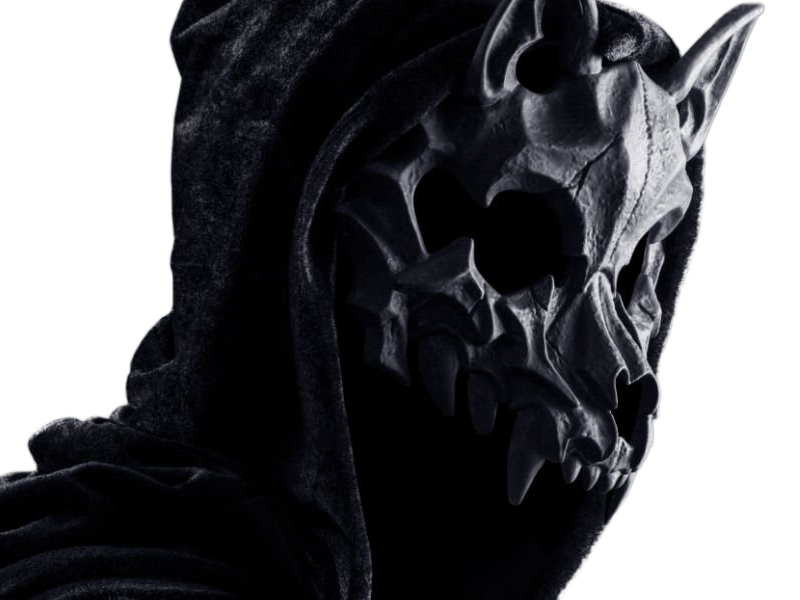 masque capuche noir effrayant sombre personne mysterieuse anonyme satanique culte secte loup