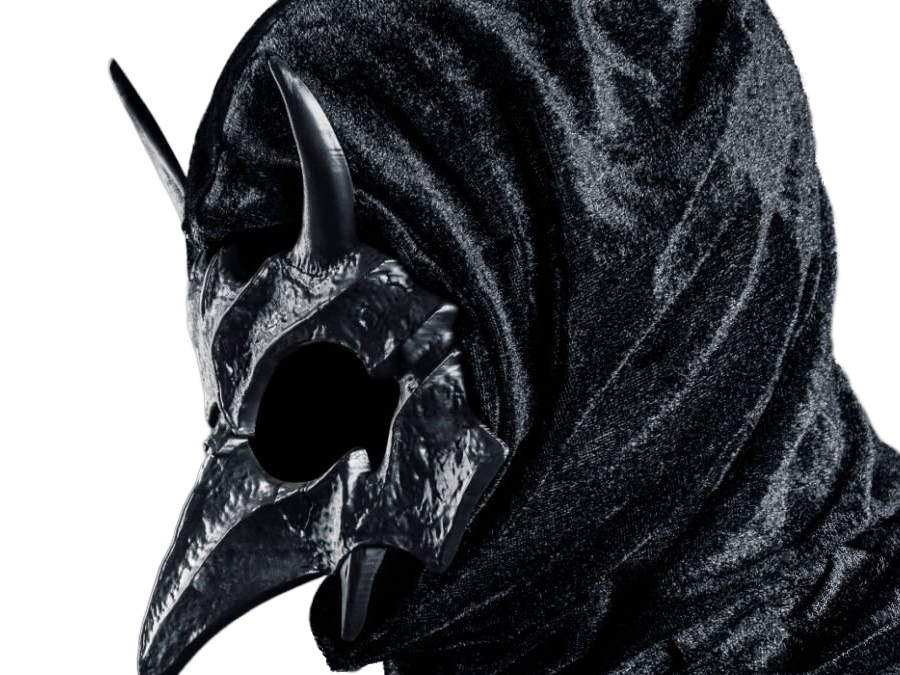 masque capuche noir effrayant sombre personne mysterieuse anonyme satanique culte secte oiseau