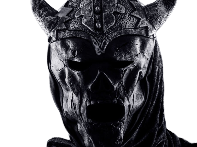 masque capuche noir effrayant sombre personne mysterieuse anonyme satanique culte secte demon cornu