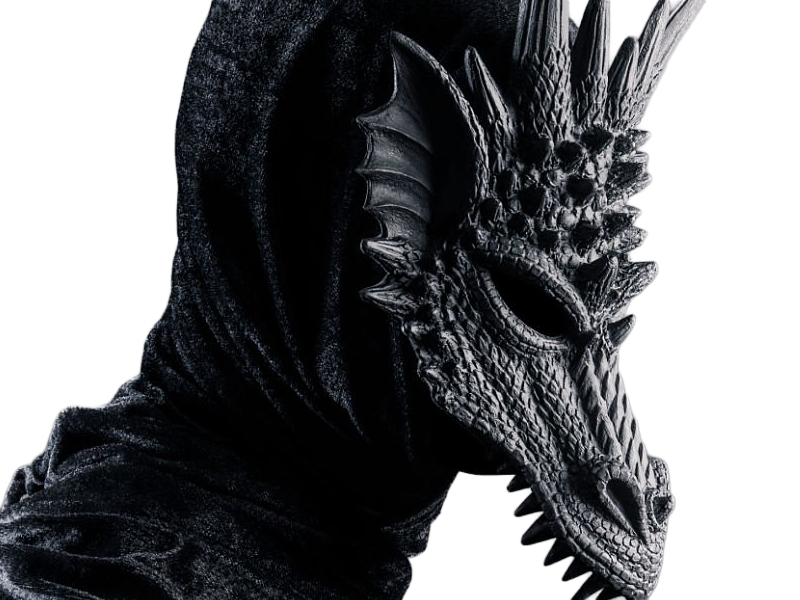 masque capuche noir effrayant sombre personne mysterieuse anonyme satanique culte secte dragon