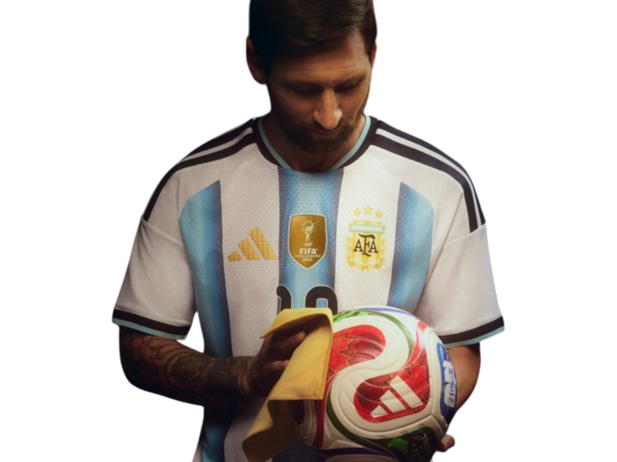 lionel leo messi argentine essuie nettoie ballon
