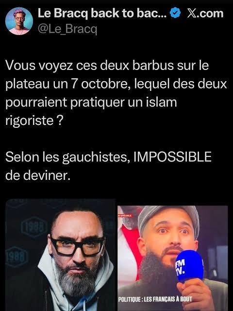 le bracq twitter x comparaison jarl islam rigoriste