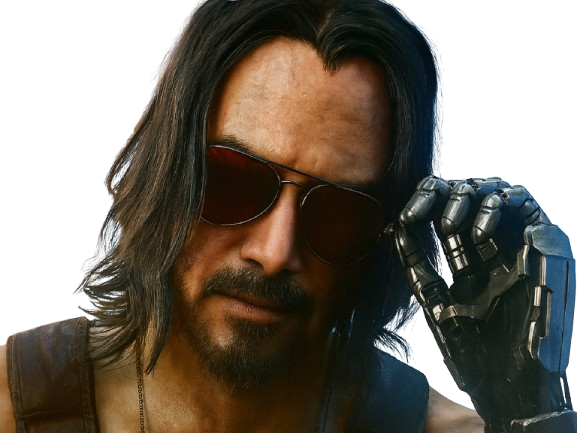 johnny silverhand cyberpunk 2077 edgerunners cd projekt red lunettes samurai v night city jeu knifos