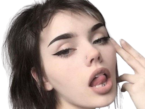 fille femme grunge gothique emo alt pistolet langue regard belle jolie amoureuse amour love knifos