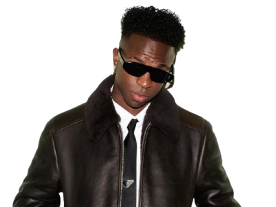 vinicius junior vini vinijr flow full black all men in cuir veste lunettes soleil prada