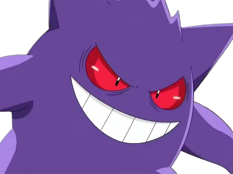 ectoplasma gengar gangar pokemon pkm jeu anime type spectre poison 1g kanto ombre