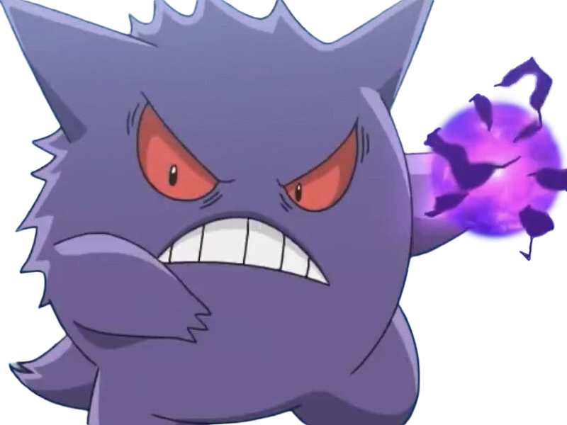 ectoplasma gengar gangar pokemon pkm jeu anime type spectre poison 1g kanto ombre