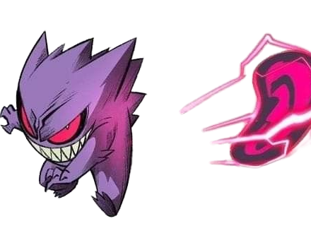 ectoplasma gengar gangar pokemon pkm jeu anime type spectre poison 1g kanto ombre