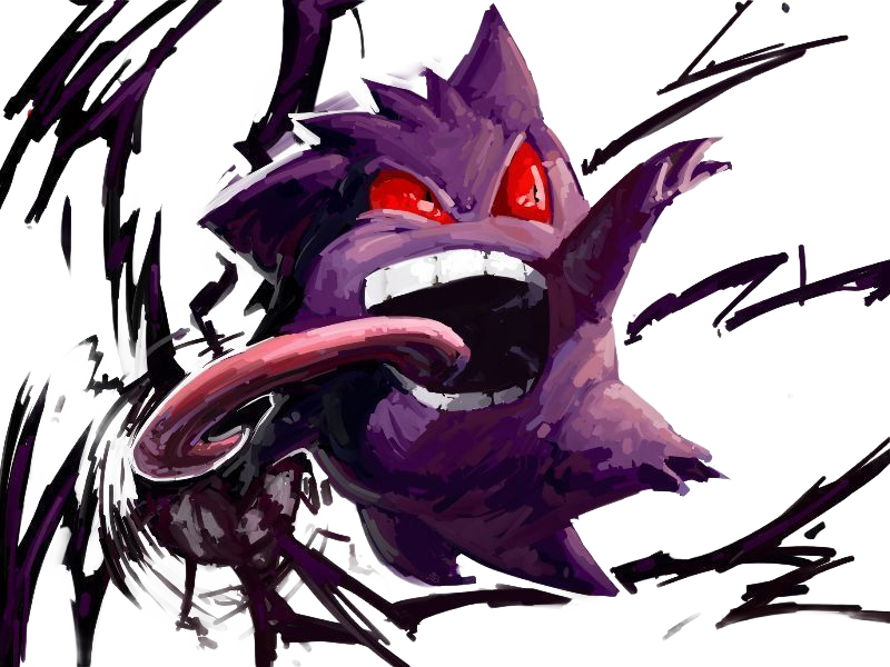 ectoplasma gengar gangar pokemon pkm jeu anime type spectre poison 1g kanto ombre