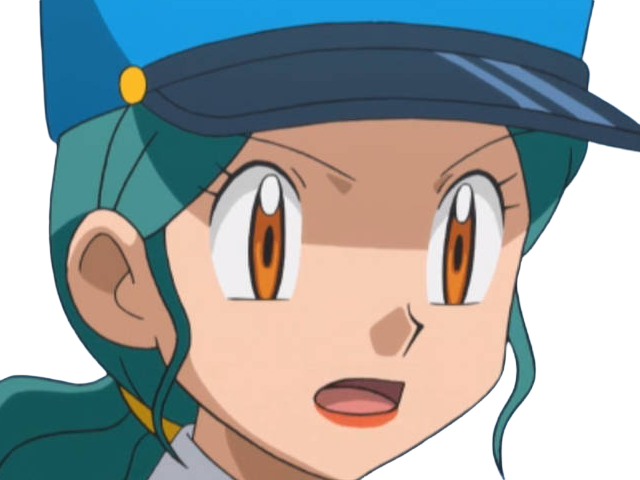 agent jenny junsar pokemon pkm jeu anime waifu femme police policiere kalos xy cheveux-verts yeux-marrons