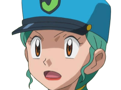 agent jenny junsar pokemon pkm jeu anime waifu femme police policiere kalos xy cheveux-verts yeux-marrons