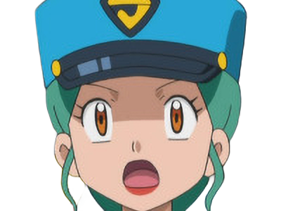 agent jenny junsar pokemon pkm jeu anime waifu femme police policiere kalos xy cheveux-verts yeux-marrons