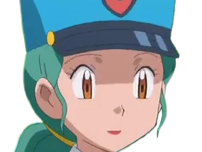 agent jenny junsar pokemon pkm jeu anime waifu femme police policiere kalos xy cheveux-verts yeux-marrons