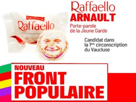 raphael arnault antifa jeune garde lfi insoumis nfp front populaire raciste bonbon sucre sucrerie