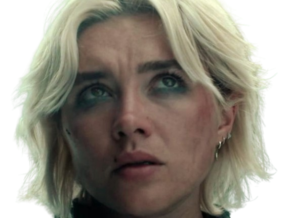 florence pugh yelena belova thunderbolts actrice britannique anglaise blonde cheveux courts yeux verts femme