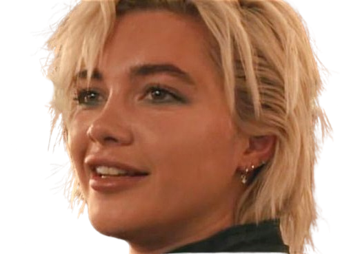 florence pugh yelena belova thunderbolts actrice britannique anglaise blonde cheveux courts yeux verts femme