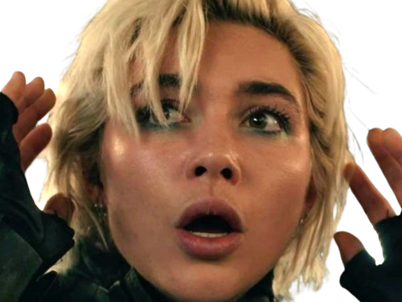 florence pugh yelena belova thunderbolts actrice britannique anglaise blonde cheveux courts yeux verts femme