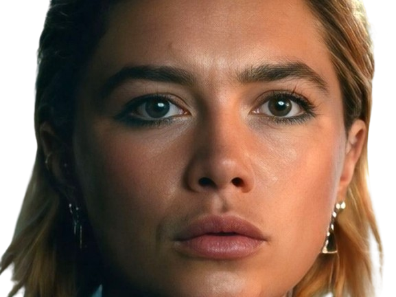 florence pugh yelena belova thunderbolts actrice britannique anglaise blonde cheveux courts yeux verts femme