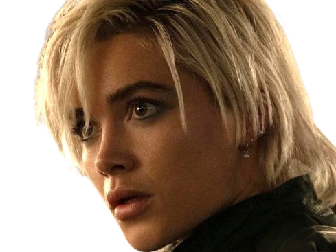 florence pugh yelena belova thunderbolts actrice britannique anglaise blonde cheveux courts yeux verts femme