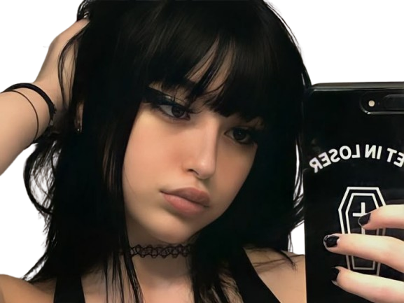 fille telephone belle jolie magnifique merveilleuse gothique emo alt selfie femme insolente maquillage tinder knifos